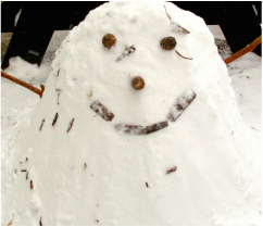 Sweet snowman face representing goodness within all people