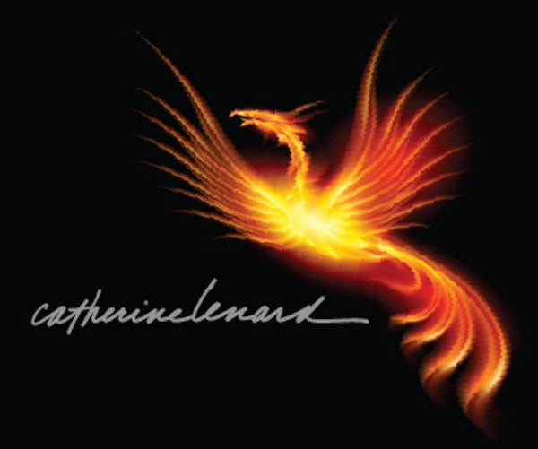 Divine Riches Project flame phoenix logo with Catherine's full signature